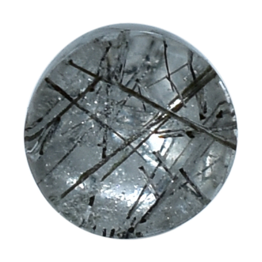 BLACK RUTILE QUARTZ BULLET CAB 4MM 0.63 Cts.