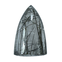 BLACK RUTILE QUARTZ BULLET CAB 4MM 0.63 Cts.