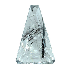 BLACK RUTILE QUARTZ SUPPER BUBBLE TRAPEZOID (DES#119) 18X12MM 7.75 Cts.