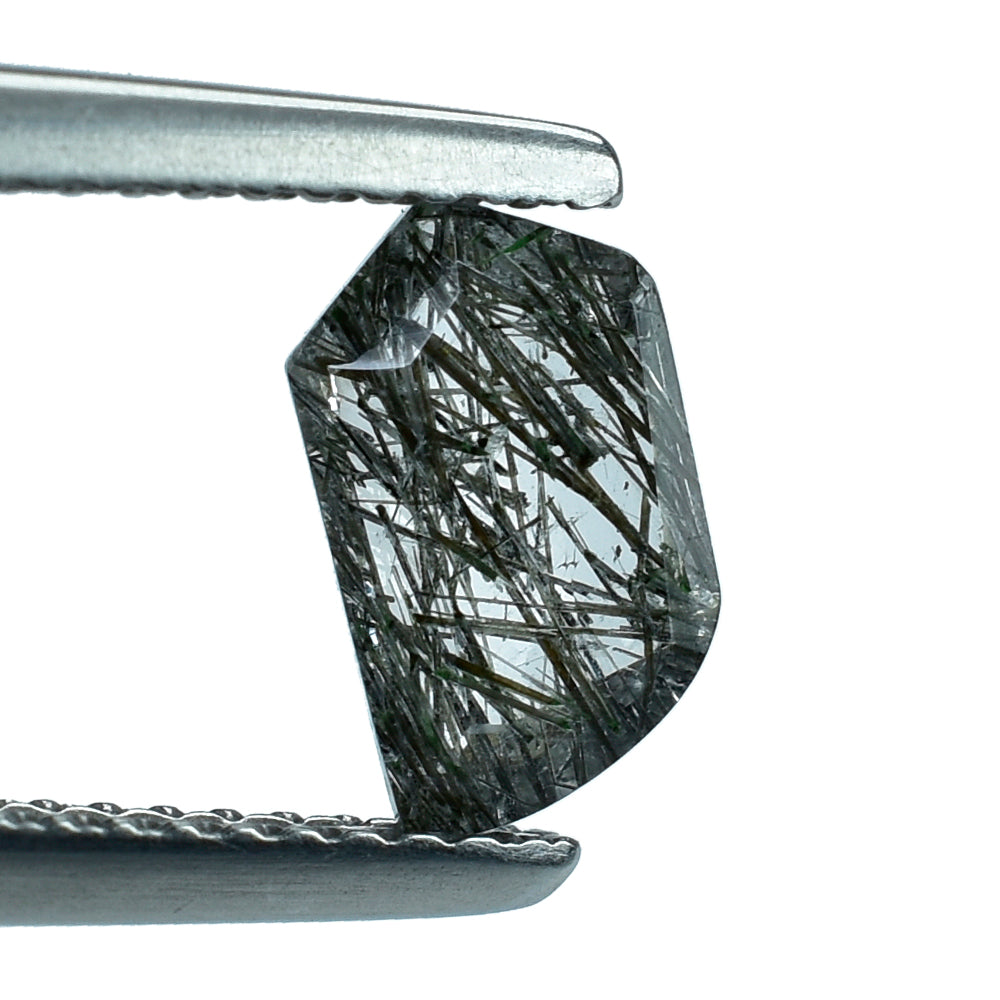 BLACK RUTILE QUARTZ FANCY SHAPE 9X5MM 0.94 Cts.