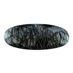 BLACK RUTILE QUARTZ BRIOLETTE OVAL 25X10MM 8.50 Cts.