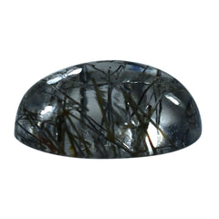 BLACK RUTILE QUARTZ OVAL CAB 8X6MM (BLACK/SI) 1.17 Cts.