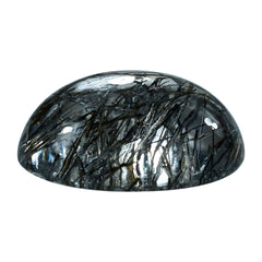 BLACK RUTILE QUARTZ OVAL CAB 10X8MM (BLACK/SI) 2.40 Cts.