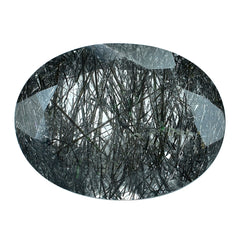 BLACK RUTILE QUARTZ CUT OVAL 16.40X12.40MM 8.24 Cts.