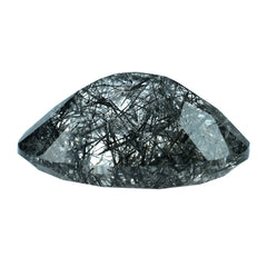 BLACK RUTILE QUARTZ CUT OVAL 16.40X12.40MM 8.24 Cts.