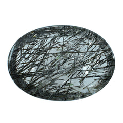 BLACK RUTILE QUARTZ OVAL CAB 14X10MM 5.02 Cts.