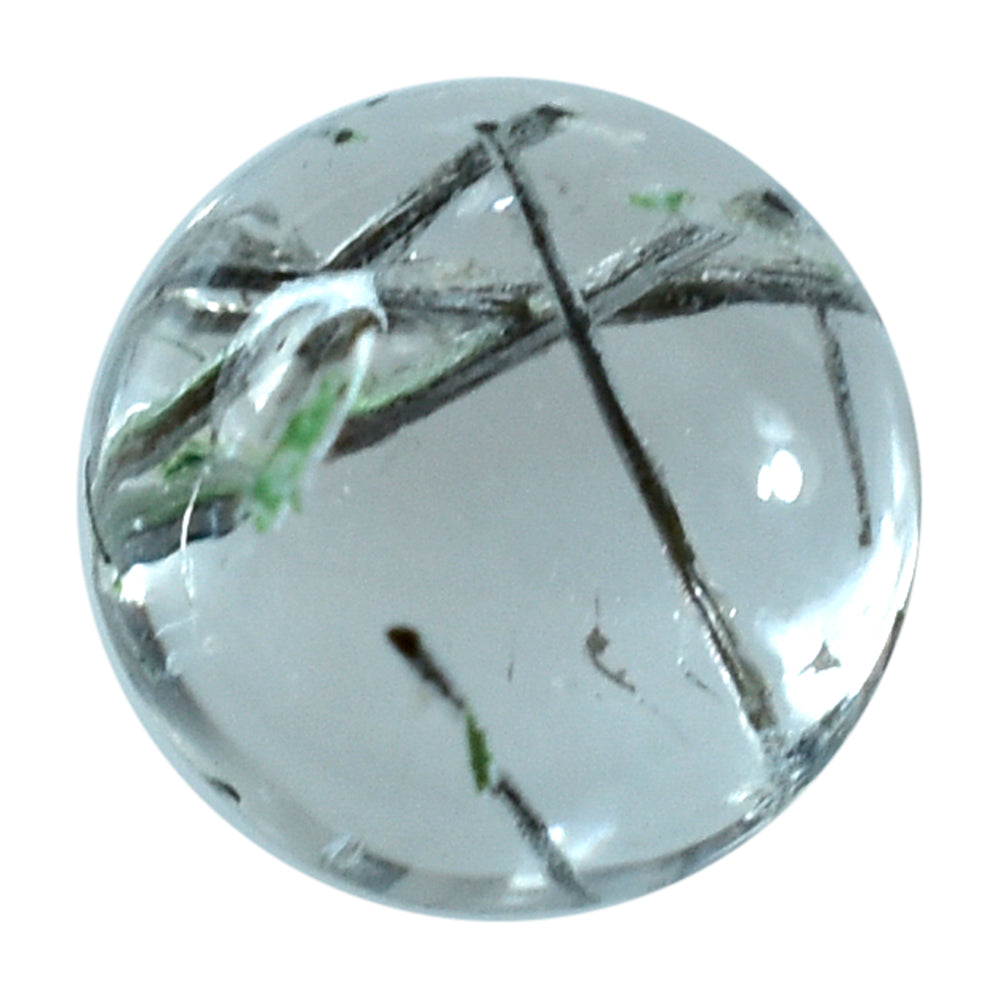 BLACK RUTILE QUARTZ ROUND CAB 4MM 0.26 Cts.
