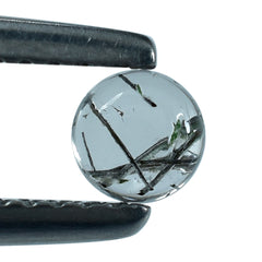 BLACK RUTILE QUARTZ ROUND CAB 4MM 0.26 Cts.