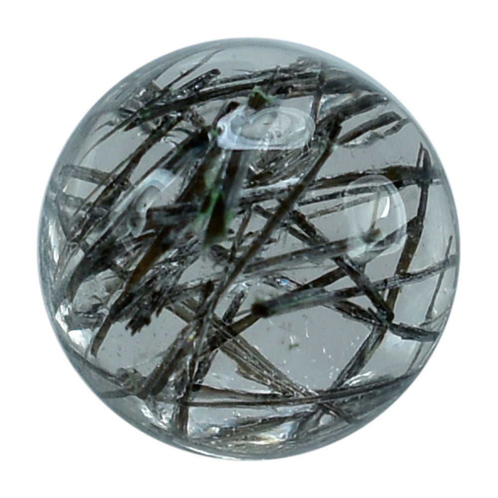 BLACK RUTILE QUARTZ ROUND CAB 4MM 0.27 Cts.