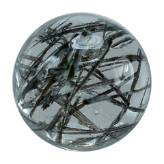 BLACK RUTILE QUARTZ ROUND CAB 4MM 0.27 Cts.