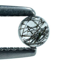 BLACK RUTILE QUARTZ ROUND CAB 4MM 0.27 Cts.