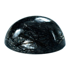 BLACK RUTILE QUARTZ ROUND CAB 10MM 3.81 Cts.