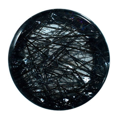 BLACK RUTILE QUARTZ ROUND CAB 10MM 3.81 Cts.