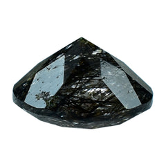 BLACK RUTILE QUARTZ CUT ROUND 12MM 5.35 Cts.