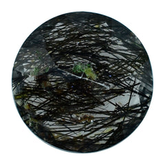 BLACK RUTILE QUARTZ CUT ROUND 12MM 5.35 Cts.