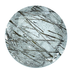 BLACK RUTILE QUARTZ CUT ROUND 8MM 1.73 Cts.