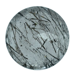 BLACK RUTILE QUARTZ CUT ROUND 8MM 1.73 Cts.