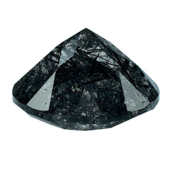 BLACK RUTILE QUARTZ CUT ROUND 14MM 8.75 Cts.