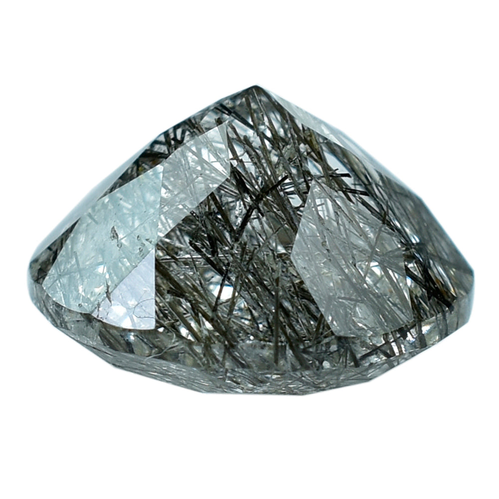 BLACK RUTILE QUARTZ CUT ROUND 10MM (BLACK/SI) 3.32 Cts.