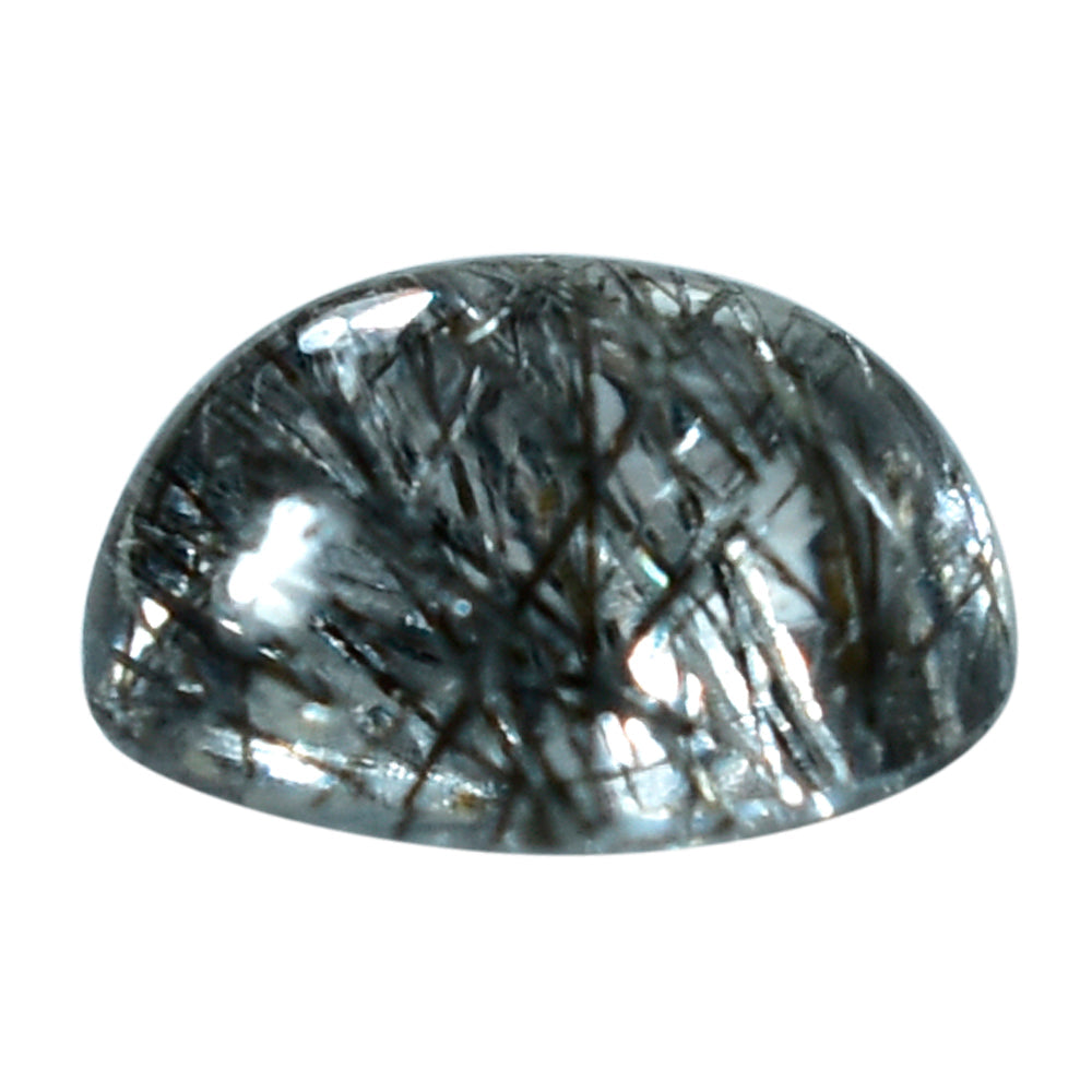 BLACK RUTILE QUARTZ PLAIN ROUND CAB 8MM (BLACK/SI) 2.00 Cts.