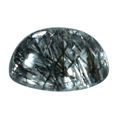 BLACK RUTILE QUARTZ PLAIN ROUND CAB 8MM (BLACK/SI) 2.00 Cts.