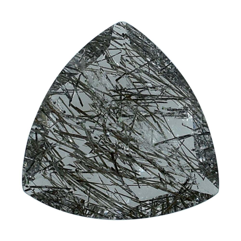 BLACK RUTILE QUARTZ CUT TRILLION 10 MM 2.88 Cts.