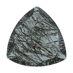 BLACK RUTILE QUARTZ CUT TRILLION 10 MM 2.88 Cts.