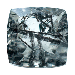 BLACK RUTILE QUARTZ CUT CUSHION 8MM 2.15 Cts.
