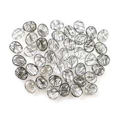 BLACK RUTILE QUARTZ PLAIN LENTIL FANCY 8.80X7MM 1.41 Cts.