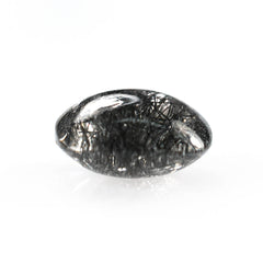 BLACK RUTILE QUARTZ MANY RUTILE (SI) PLAIN LENTIL CUSHION 10.00X10.00 MM 3.71 Cts.