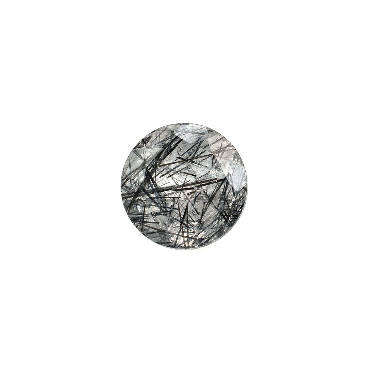 BLACK RUTILE QUARTZ MANY RUTILE (MILKY)(HI) CUT ROUND 8.00X8.00 MM 1.83 Cts.