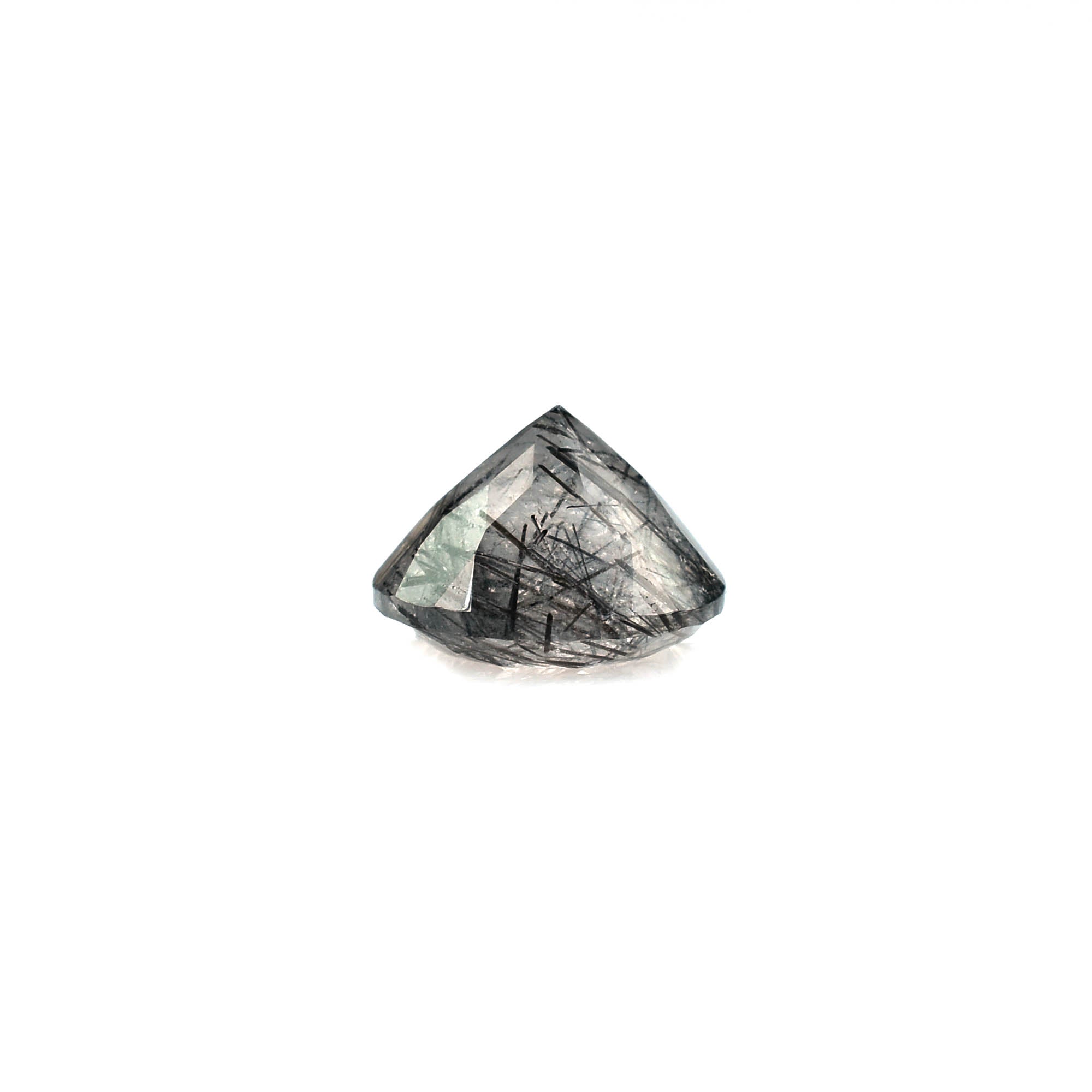 BLACK RUTILE QUARTZ MANY RUTILE (MILKY)(HI) CUT ROUND 8.00X8.00 MM 1.83 Cts.