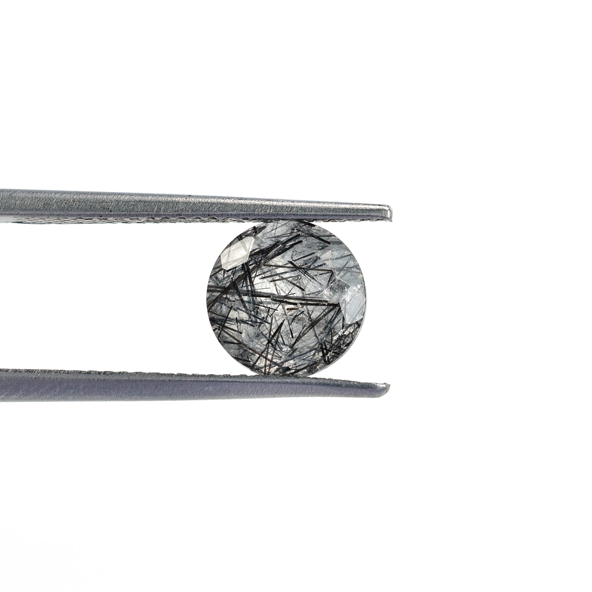 BLACK RUTILE QUARTZ MANY RUTILE (MILKY)(HI) CUT ROUND 8.00X8.00 MM 1.83 Cts.