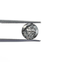 BLACK RUTILE QUARTZ MANY RUTILE (MILKY)(HI) CUT ROUND 8.00X8.00 MM 1.83 Cts.