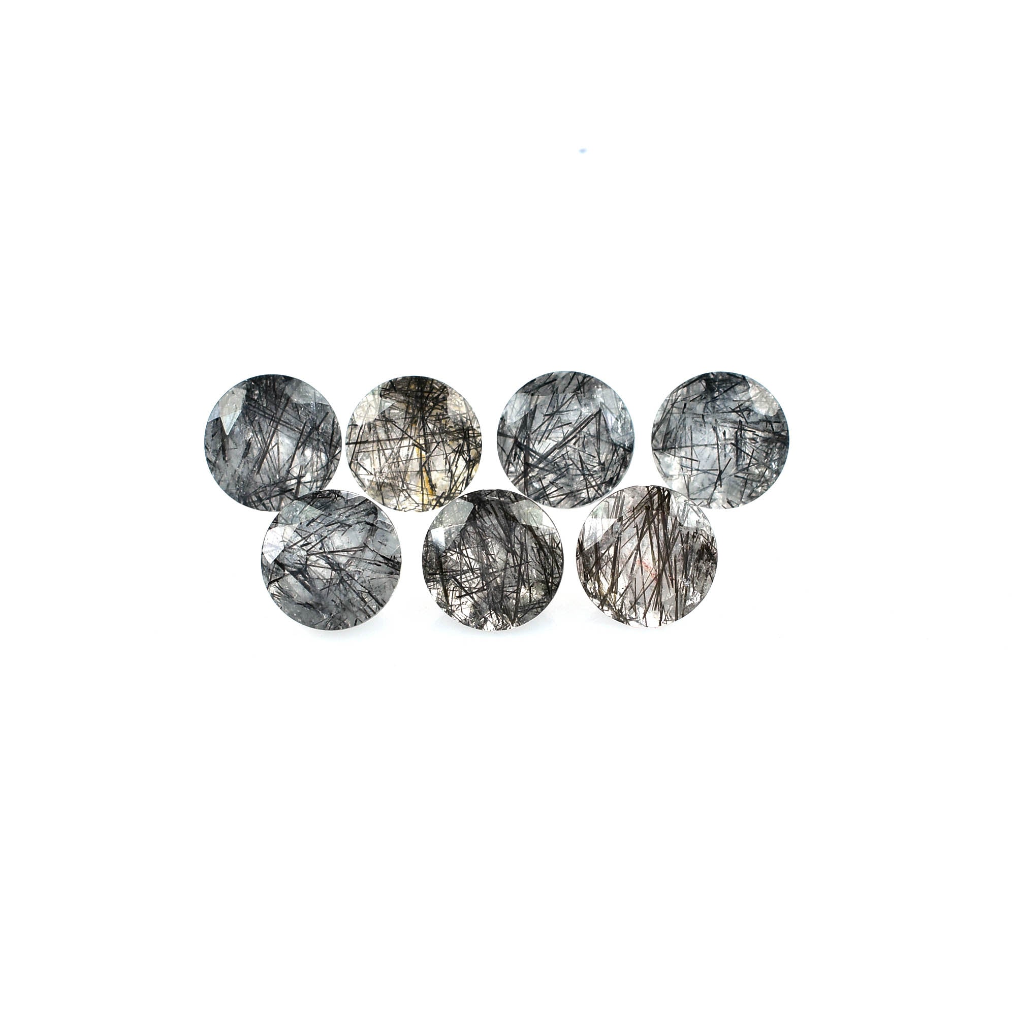 BLACK RUTILE QUARTZ MANY RUTILE (MILKY)(HI) CUT ROUND 8.00X8.00 MM 1.83 Cts.