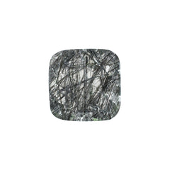 BLACK RUTILE QUARTZ MANY RUTILE CHECKER CUT CUSHION CAB (MILKY)(SI) 8.00X8.00 MM 0.38 Cts.