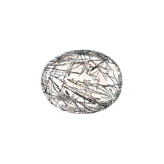BLACK RUTILE QUARTZ (MANY RUTILE) (TRANSPARENT)(SI) CUT OVAL 10.00X8.00 MM 2.45 Cts.