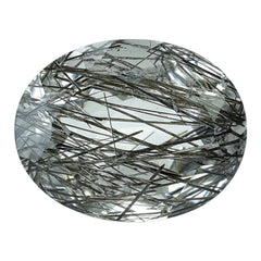 BLACK RUTILE QUARTZ (MANY RUTILE) (TRANSPARENT)(SI) CUT OVAL 10.00X8.00 MM 2.45 Cts.