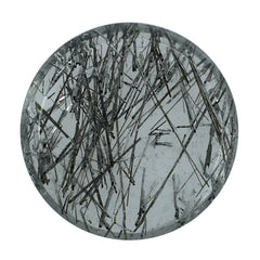 BLACK RUTILE QUARTZ (MANY RUTILE) (SI) ROUND PLATES 10.00X10.00 MM 1.84 Cts.