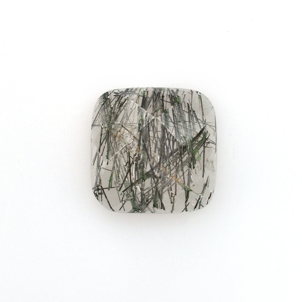 BLACK RUTILE QUARTZ MANY RUTILE (MILKY) CUT CUSHION 8.00X8.00 MM 1.91 Cts.