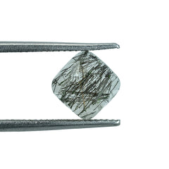 BLACK RUTILE QUARTZ MANY RUTILE (MILKY) CUT CUSHION 8.00X8.00 MM 1.91 Cts.