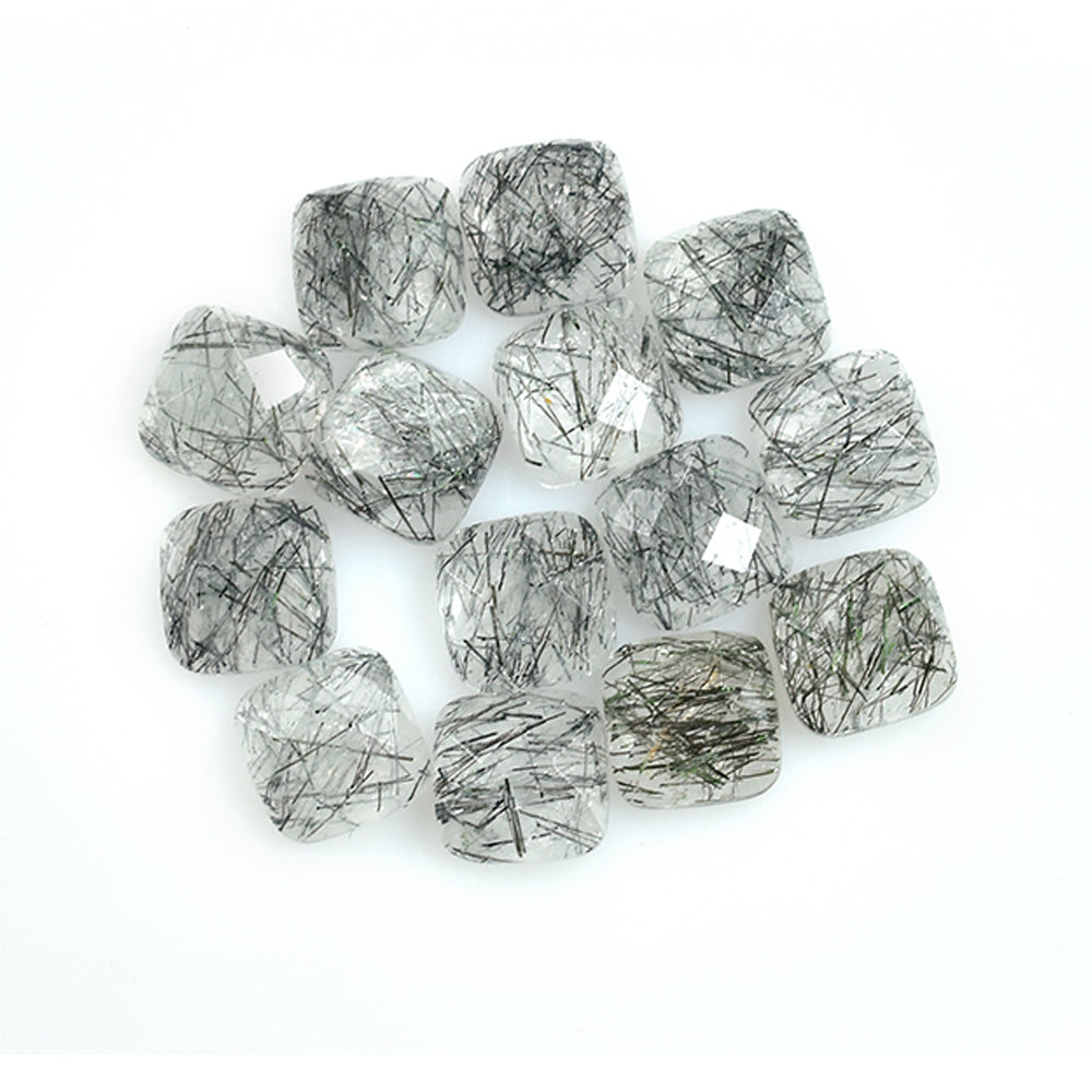 BLACK RUTILE QUARTZ MANY RUTILE (MILKY) CUT CUSHION 8.00X8.00 MM 1.91 Cts.
