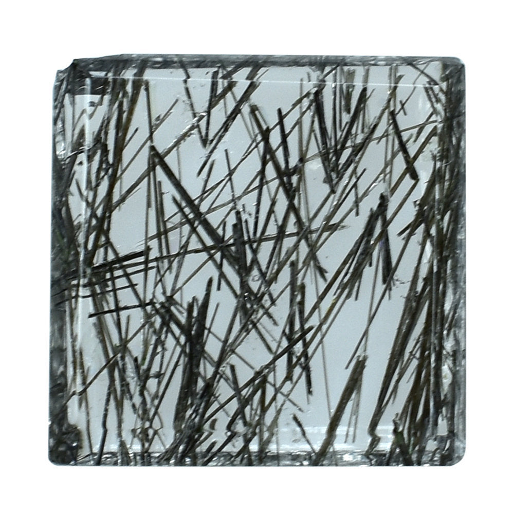 BLACK RUTILE QUARTZ (MANY RUTILE) (TRANSPARENT)(CLEAN) PLAIN SQUARE 10.00X10.00 MM 2.10 Cts.