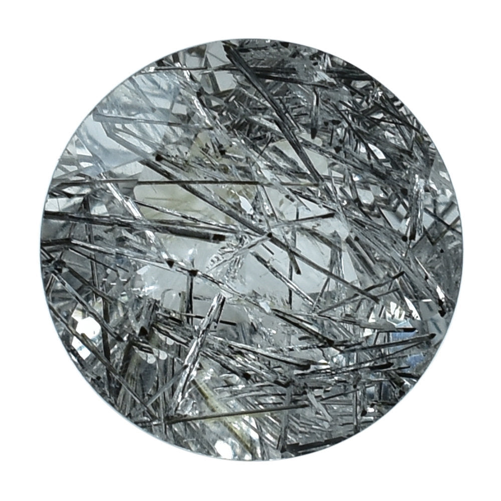 BLACK RUTILE QUARTZ MANY RUTILE (TRANSPARENT)(SI) CUT ROUND 8.00X8.00 MM 1.91 Cts.