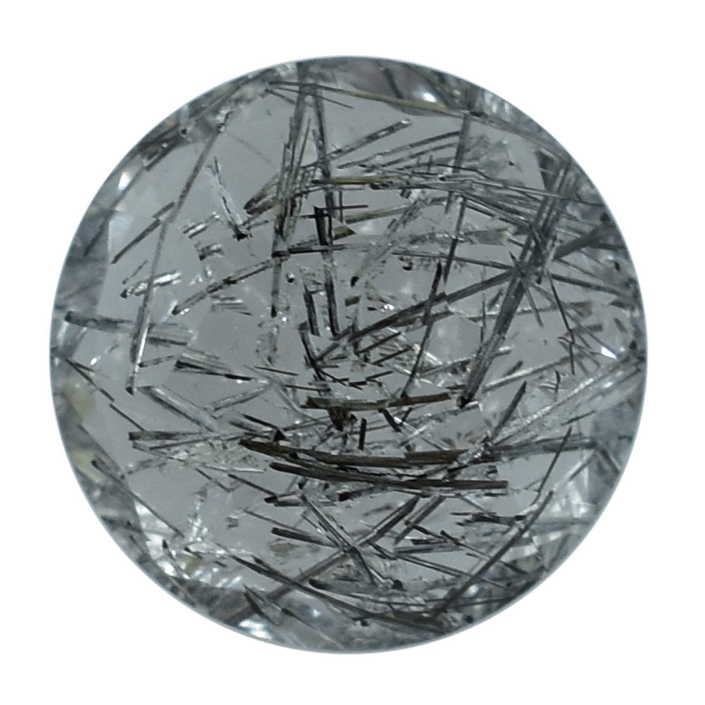 BLACK RUTILE QUARTZ MANY RUTILE (TRANSPARENT)(SI) CUT ROUND 8.00X8.00 MM 1.91 Cts.