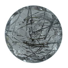 BLACK RUTILE QUARTZ MANY RUTILE (TRANSPARENT)(SI) CUT ROUND 8.00X8.00 MM 1.91 Cts.