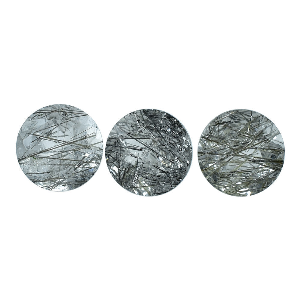 BLACK RUTILE QUARTZ MANY RUTILE (TRANSPARENT)(SI) CUT ROUND 8.00X8.00 MM 1.91 Cts.