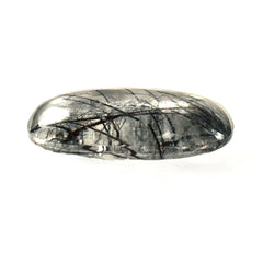 BLACK RUTILE QUARTZ (SOME RUTILE)(TRANSPARENT)(SI) PLAIN LENTIL CUSHION 18.00X16.00 MM 11.42 Cts.