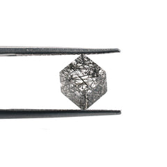 BLACK RUTILE QUARTZ (MANY RUTILE) (TRANSPARENT) PLAIN SQUARE 6.00X6.00 MM 2.72 Cts.