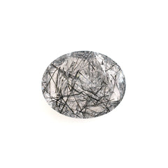 BLACK RUTILE QUARTZ MANY RUTILE (MILKY) CUT OVAL 10.00X8.00 MM 2.43 Cts.